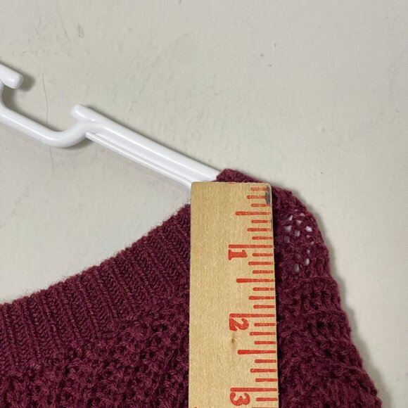 Torrid Sweater‎ Tunic Women's 0 Red V-Neck Lace-Up Back Ribbed Grandma Barn - Picture 5 of 13